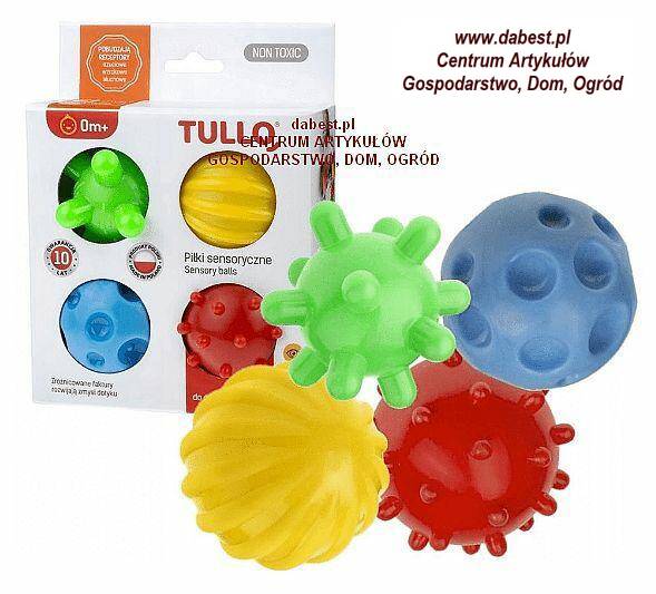 Piłki sensoryczne 4szt, gumowe, wypustki