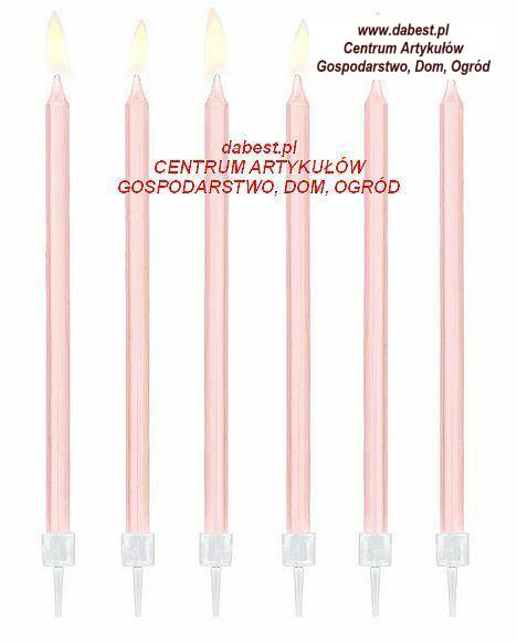 Świeczki urodzinowe różowe 14cm 12szt