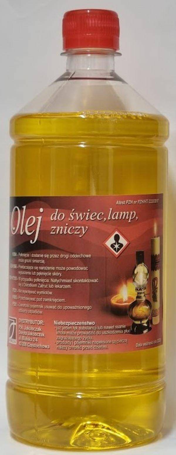 OLEJ 1L DO ŚWIEC LAMP ZNICZY ŻÓŁTY