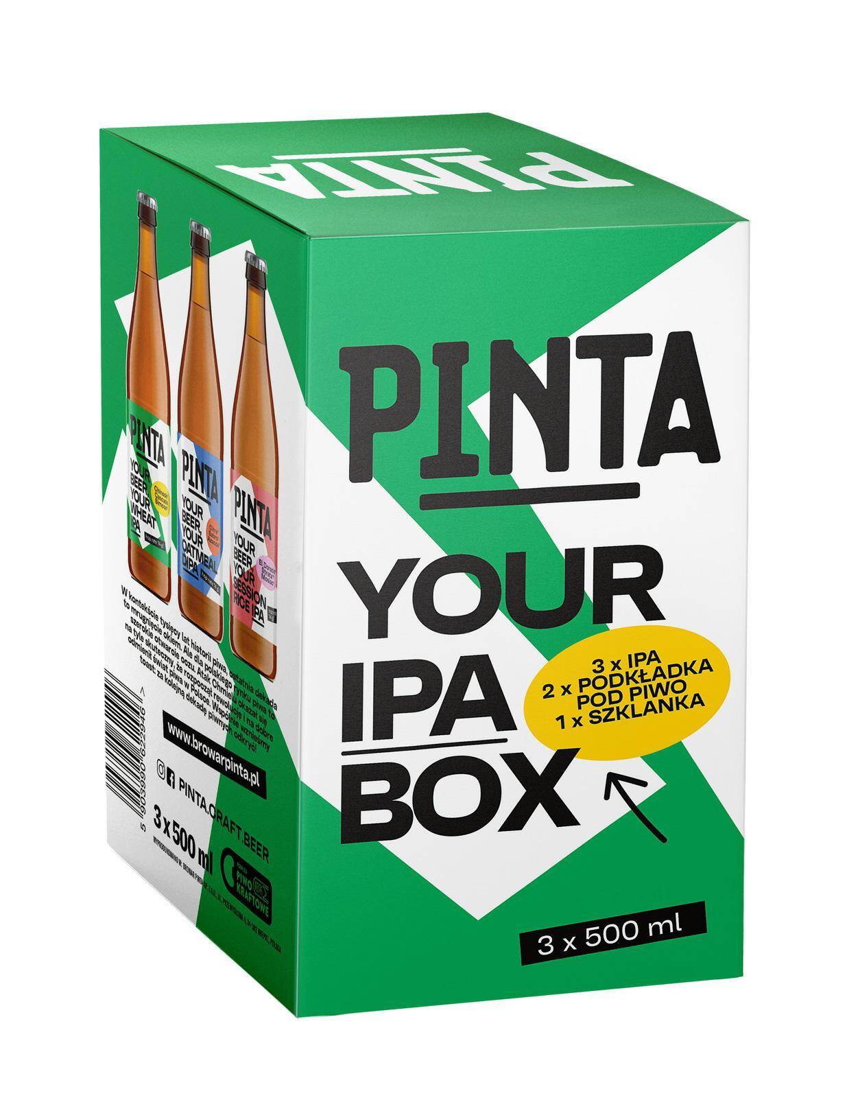 PINTA Your IPA (3x 500 ml+ szklanka)