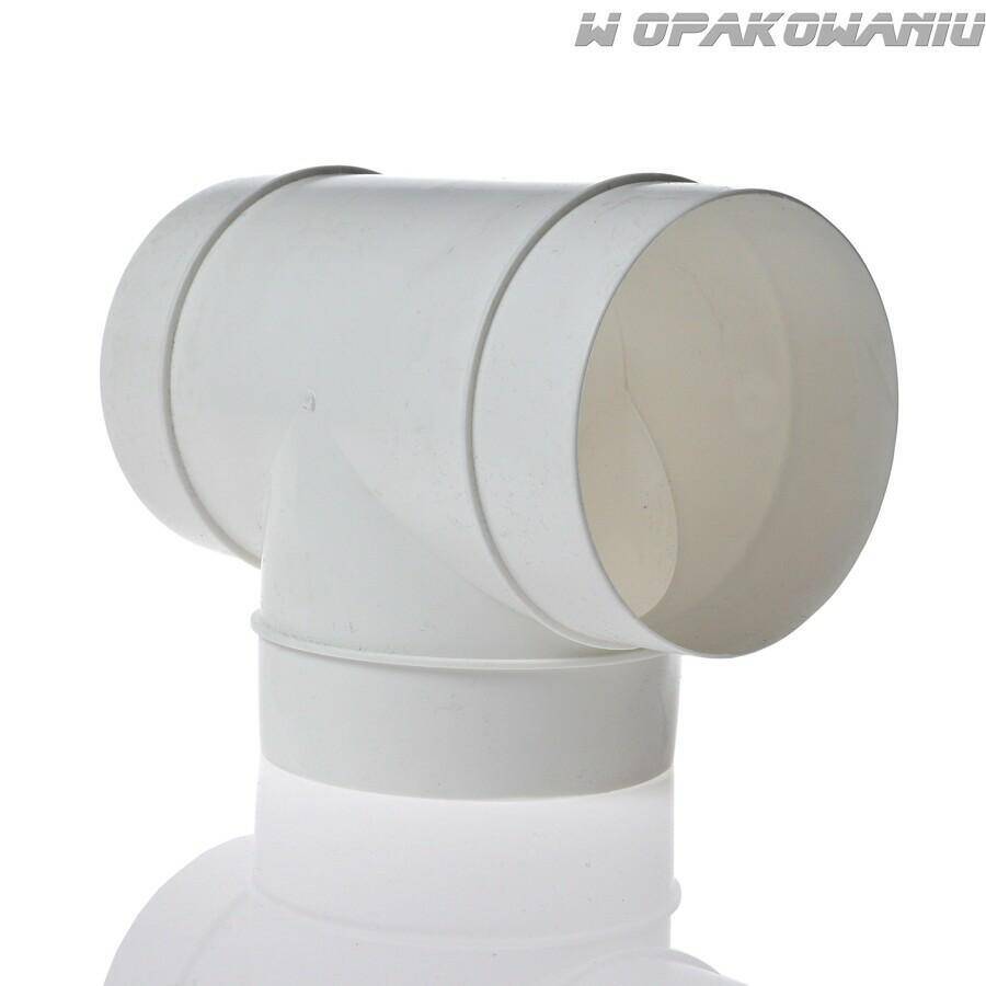 592Trójnik okrągły 125 mm plasti biały