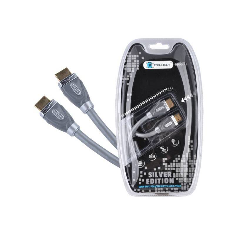 Kabel HDMI-HDMI 3.0m Cabletech Silver (Zdjęcie 1)