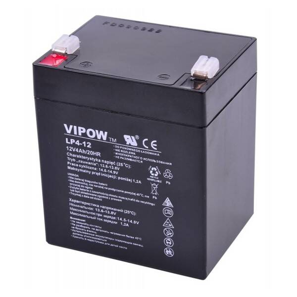 Akumulator żelowy VIPOW 12V 4.0Ah (Zdjęcie 1)