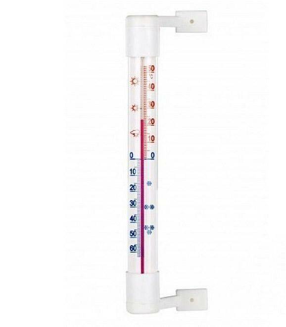 Termometr zaokienny 022200 biały/ brąz