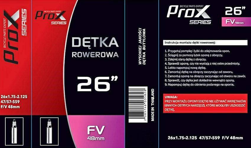 Dętka ProX 26x1,75-2,125 FV 48mm gwint (Zdjęcie 2)