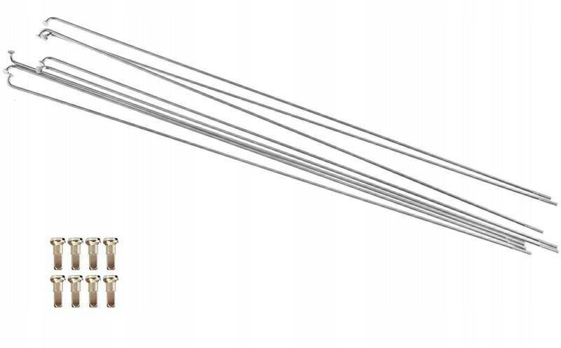 Szprychy 242mm + nyple 8szt srebrne