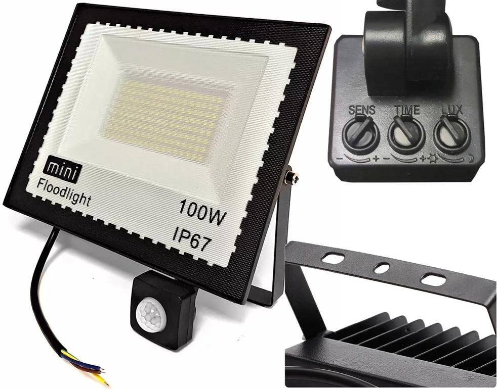 Lampa LED 100W czujnik IP67 halogen