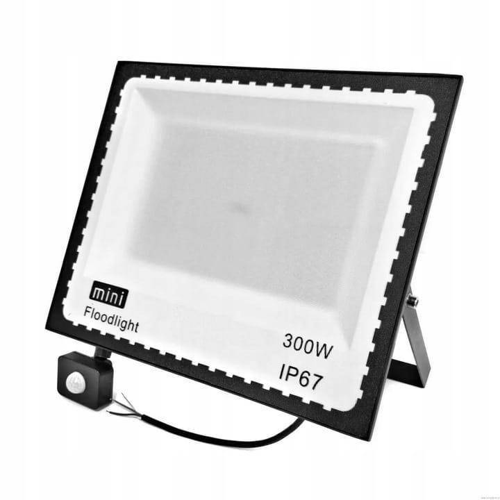 Lampa LED 300W IP67 czujnik ruchu zmierzchu 6500K barwa zimna halogenowa  (Zdjęcie 2)