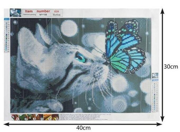 Haft diamentowy mozaika 5D motyl kot (Zdjęcie 2)