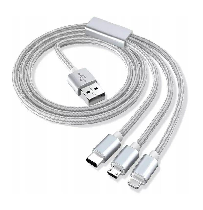 Kabel 3w1 USB USB-C micro USB Lighting (Zdjęcie 3)