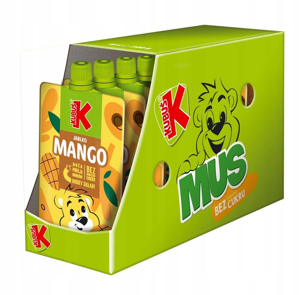 Kubuś Mus Mango 200g - Zestaw 10 sztuk