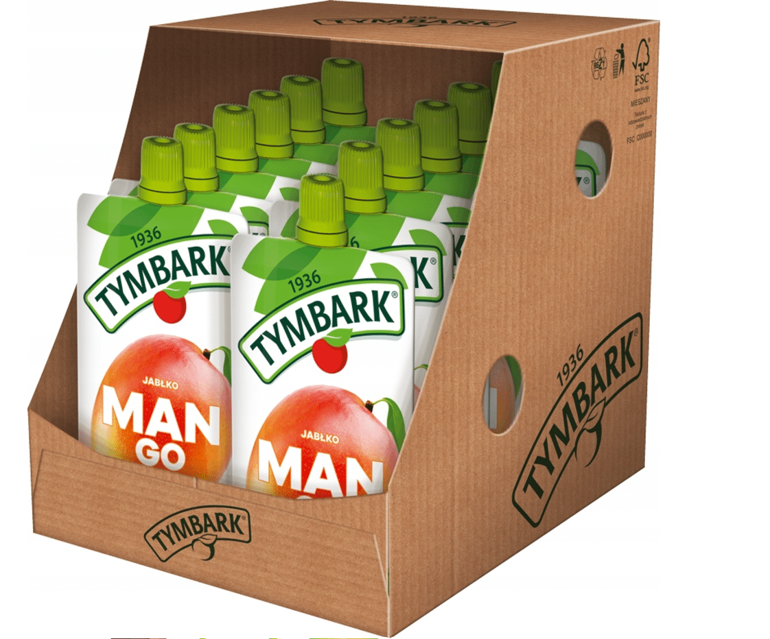 Mus Tymbark 100% Mango Jabłko Banan 120 g - Zestaw 12 szt.