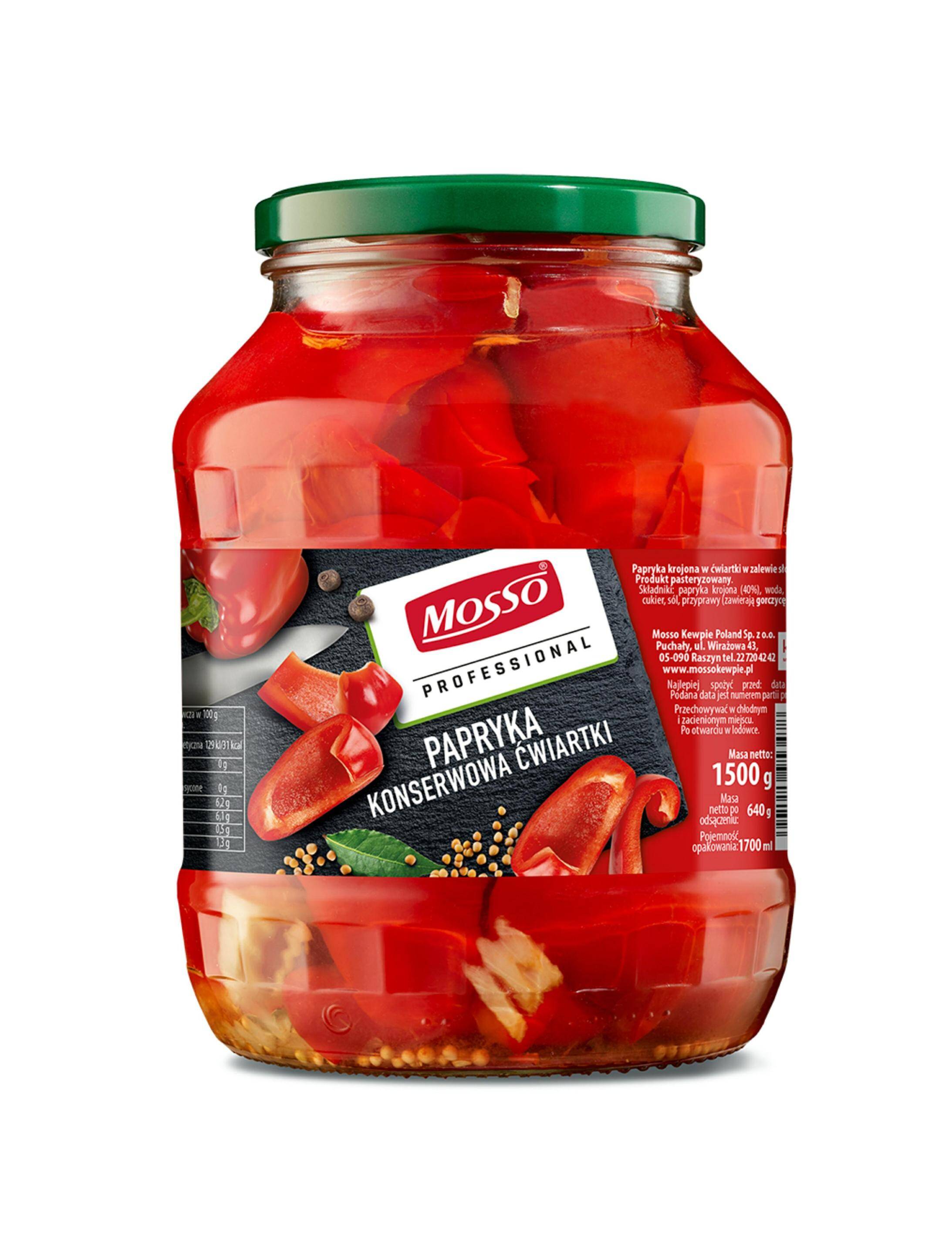 Mosso Papryka Konserwowa Ćwiartki 1,7L