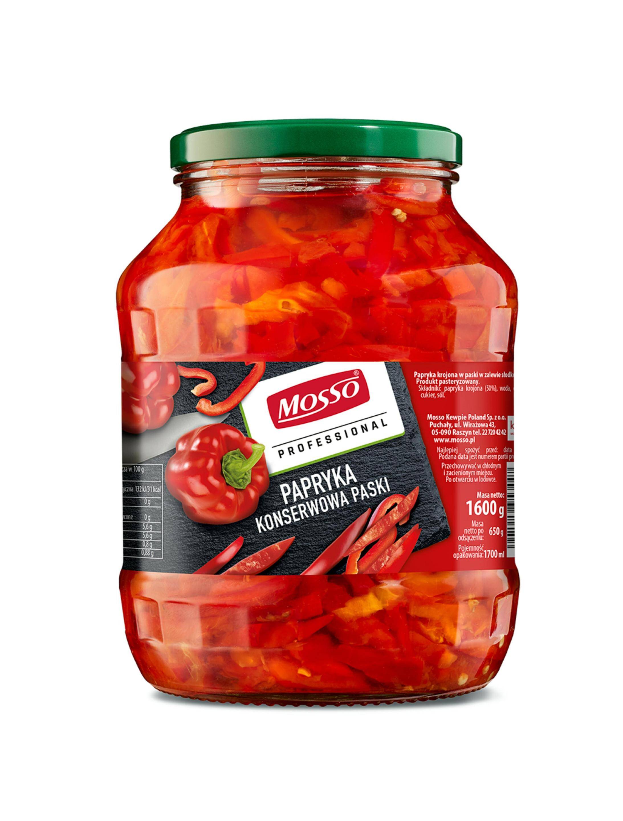 Mosso Papryka Konserwowa Paski 1,7L