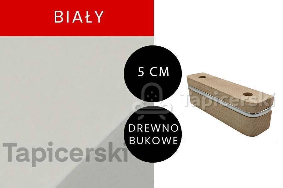 Nóżka Drewniana |H-5 cm|Chrom|Biały