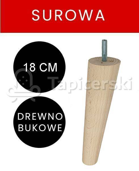 Noga Marchewka Skośna |H-18 cm|Surowa
