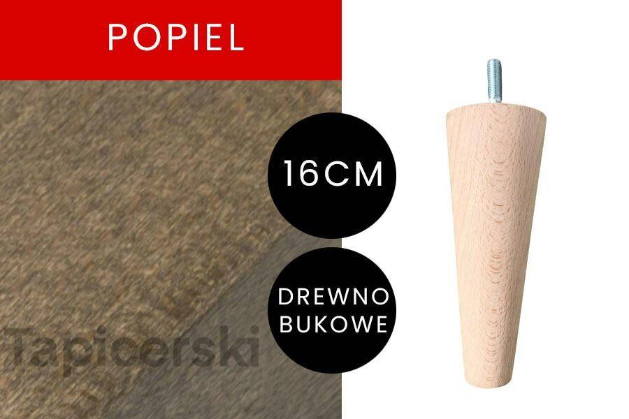Noga Marchewka |H-16 cm|Popiel