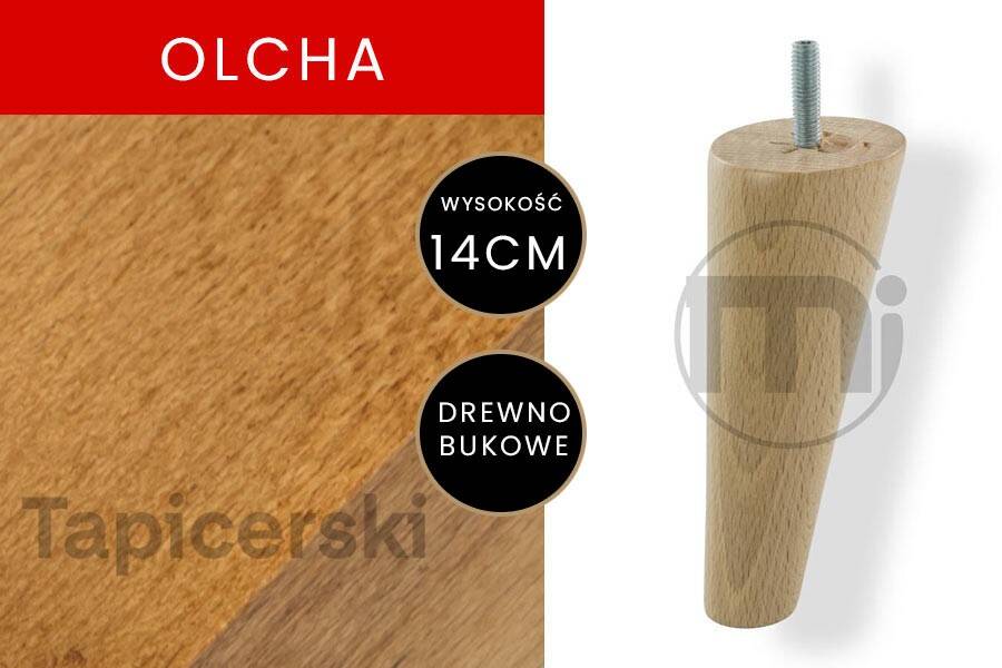 Noga Marchewka Skośna |H-14 cm|Olcha