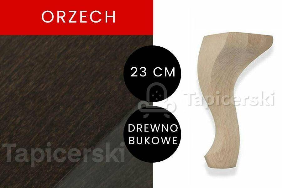 Noga Ludwik|H-23cm|Orzech