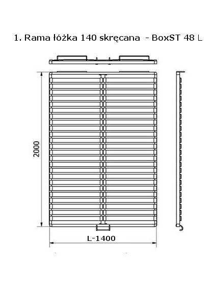 Stelaż do łóżka pod materac 140 x 200 Boczne otwieranie