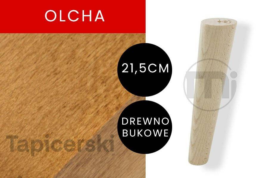 Noga Marchewka Skośna |H-21,5 cm|Olcha