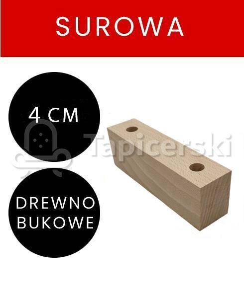 Nóżka drewniana|H-4cm L-13cm|Surowa