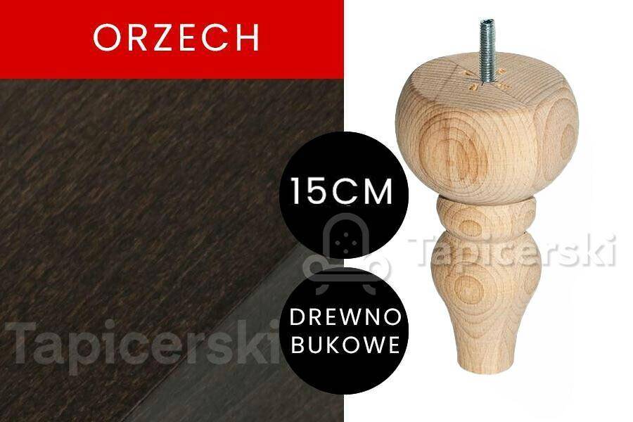 Noga Dino-1 | H-15 cm|Orzech