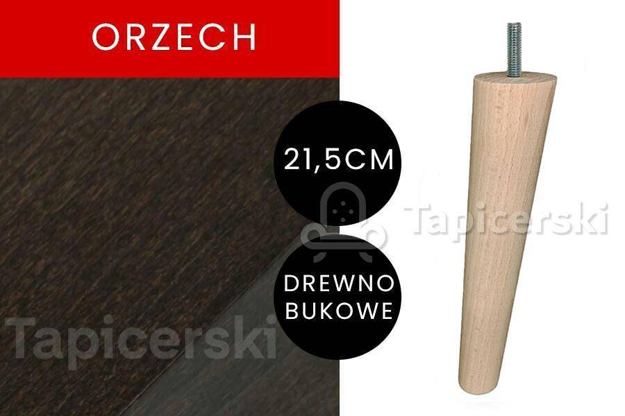 Noga Marchewka Skośna |H-21,5 cm|Orzech