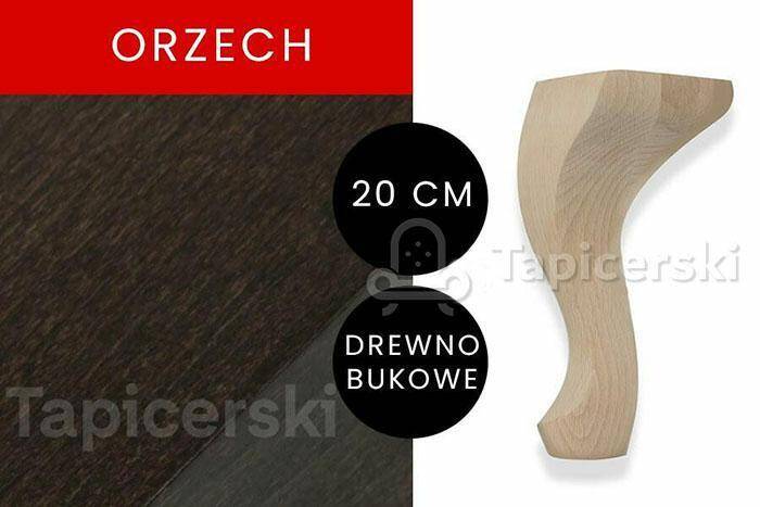 Noga Ludwik | H-20cm| Orzech