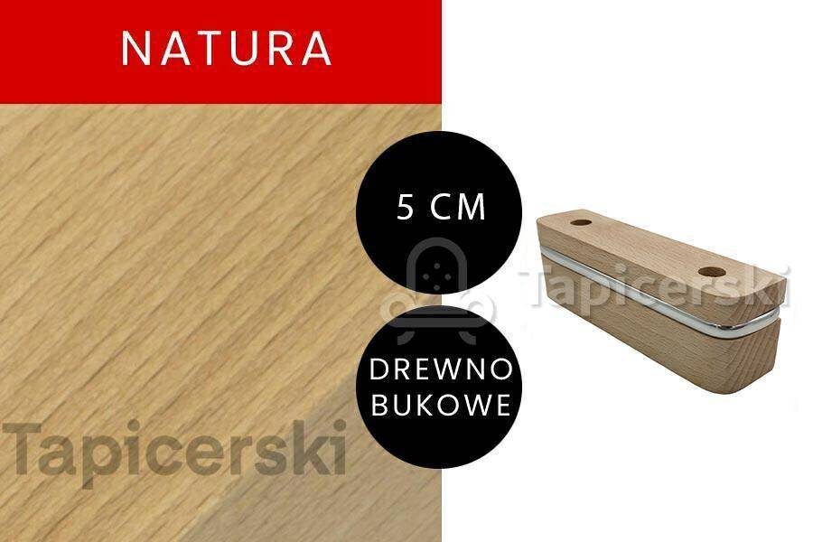 Nóżka Drewniana |H-5 cm|Chrom|Natura