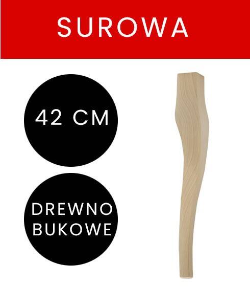 Noga Ludwik 3|H-42 cm|Surowa