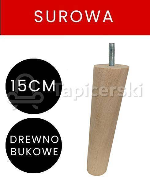 Noga Marchewka Skośna|H-15 cm|Surowa