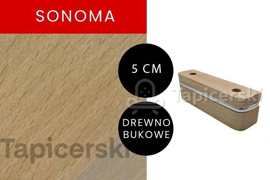 Nóżka Drewniana |H-5 cm|Chrom|Sonoma