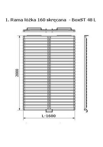 Stelaż do łóżka pod materac 160 x 200 Boczne Otwieranie