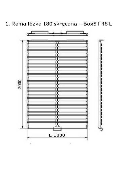 Stelaż do łóżka pod materac 180 x 200 Boczne otwieranie