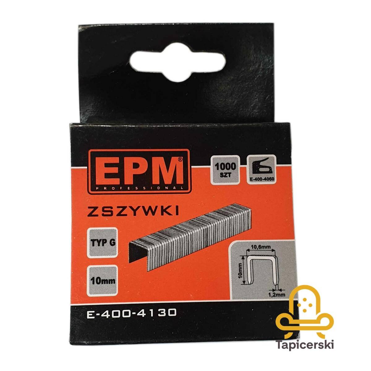 Zszywki Typ G 10 mm EPM [1000 sztuk ] Rozmiar: szer. 10.6 mm x gr. 1.2 mm E-400-4130 
