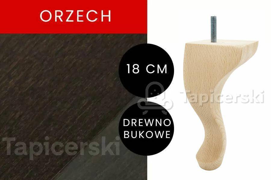 Noga Ludwik|H-18cm|Orzech