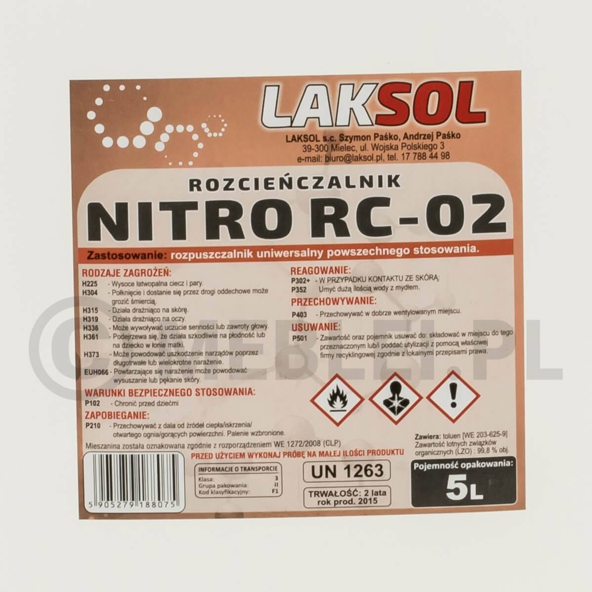 Rozcienczalnik nitro RC-02 5L (Zdjęcie 2)