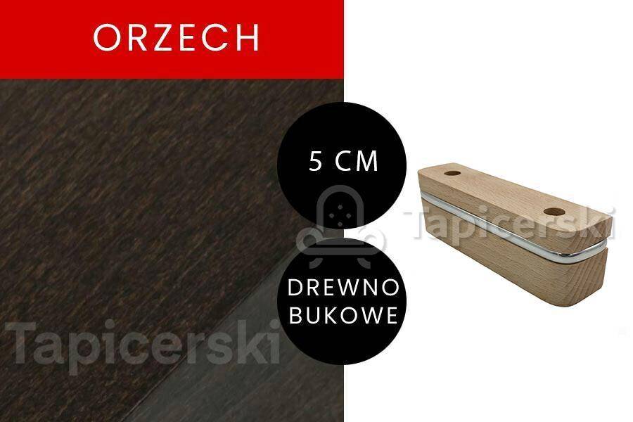Nóżka Drewniana |H-5 cm|Chrom|Orzech