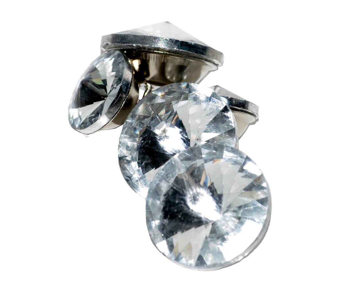 Guzik  Diament | Przeźroczysty | Szklany |Kryształ GB 25 mm  (Zdjęcie 1)