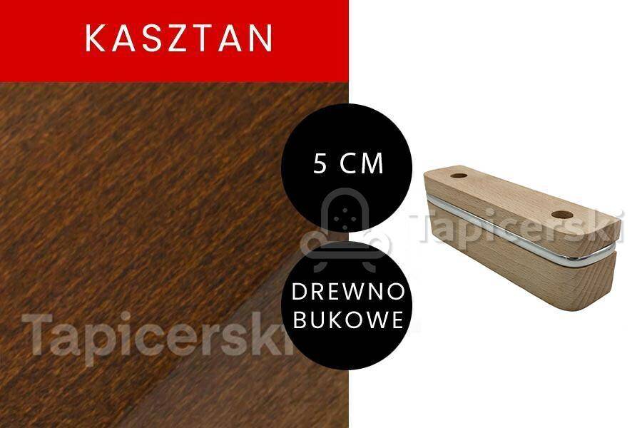 Nóżka Drewniana |H-5 cm|Chrom|Kasztan