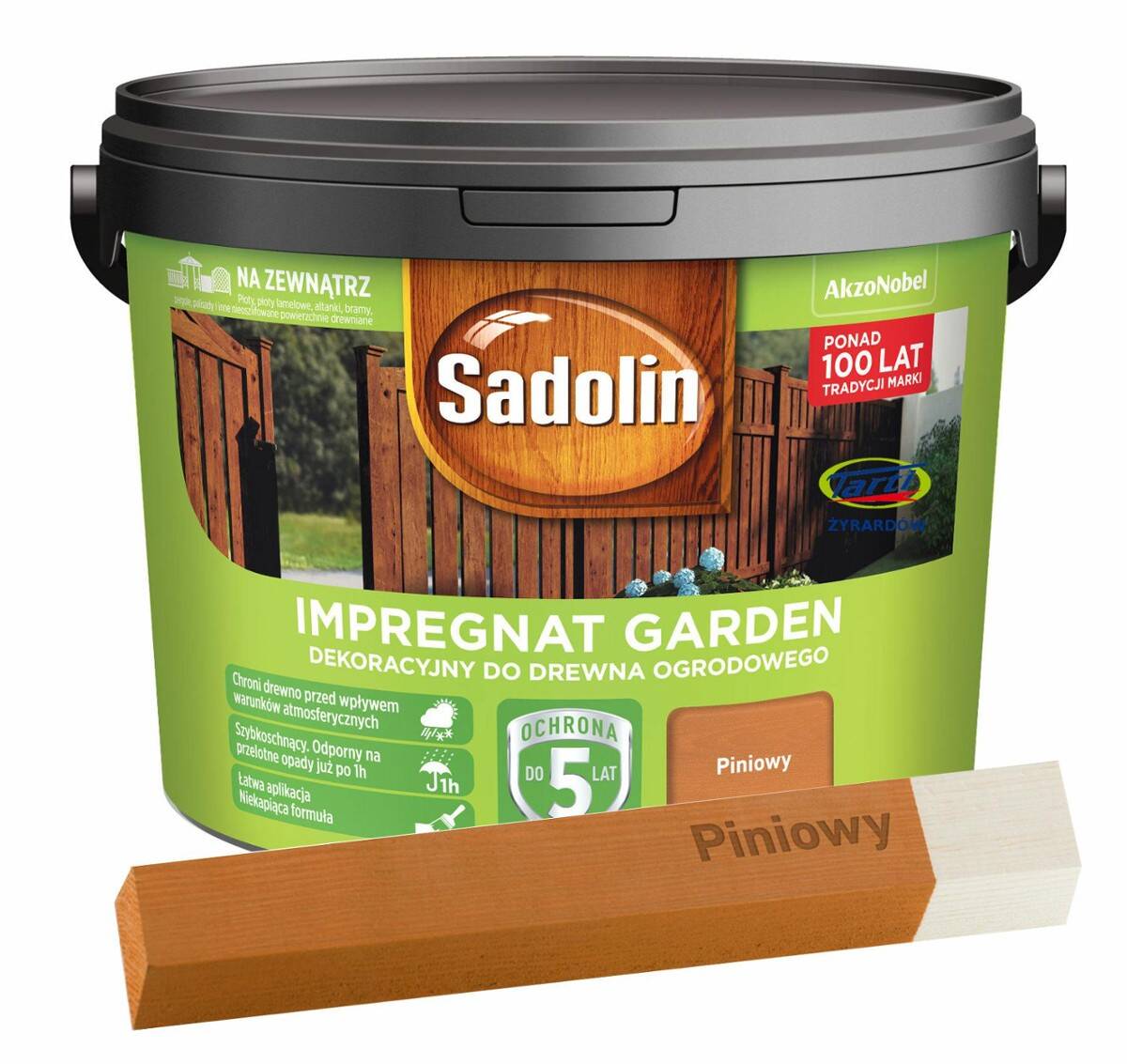 Sadolin GARDEN Impregnat dekoracyjny do drewna ogrodowego 9l. piniowy (Zdjęcie 1)
