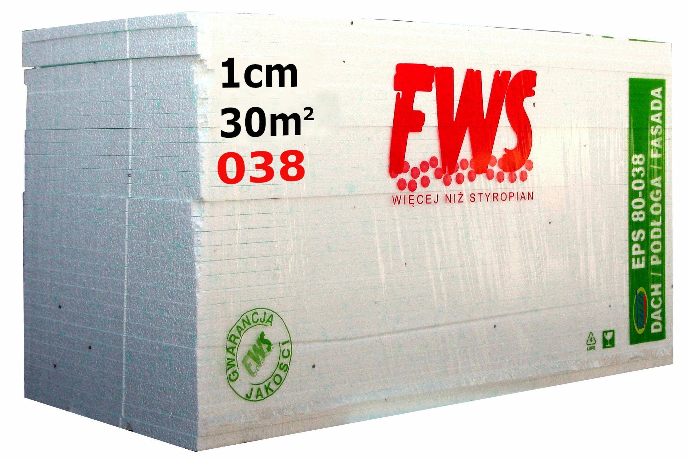 FWS styr. D/P EPS80 038 gr.1cm styropian