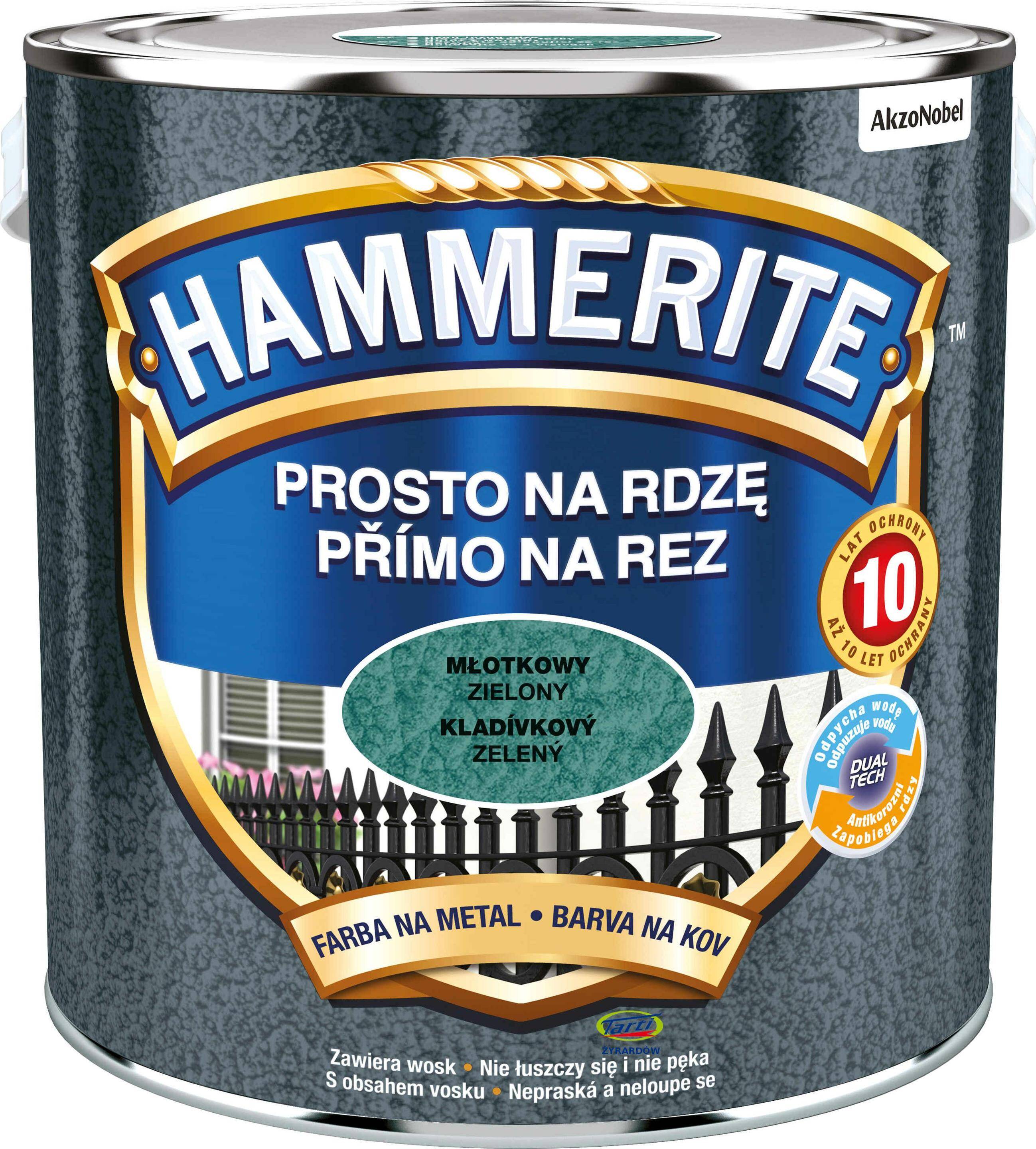 Hammerite Farba Prosto na Rdzę 2,5L Młotkowy Zielony
