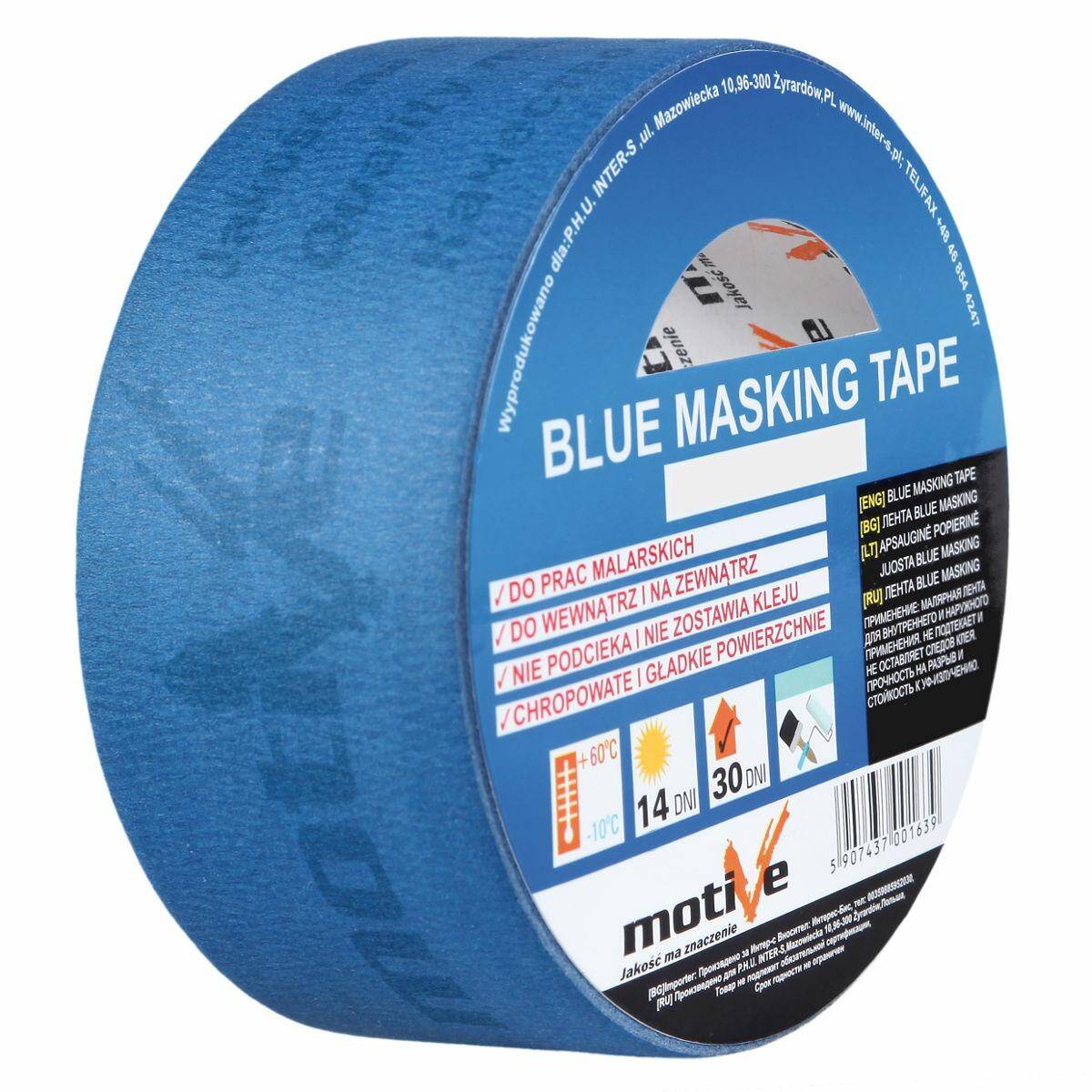MOTIVE 020315 Taśma malarska niebieska BLUE MASKING TAPE 48mm x 50mb