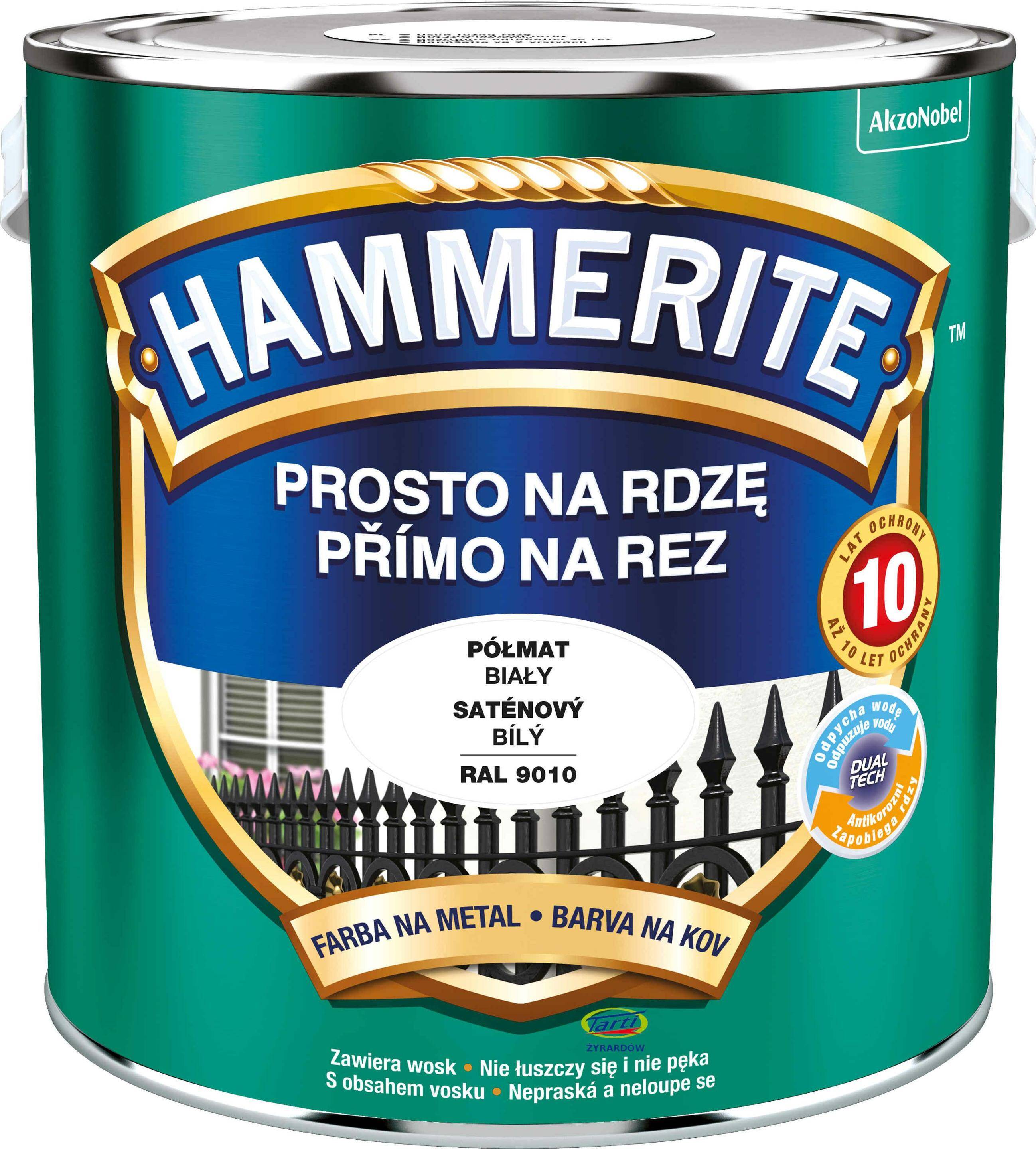 Hammerite Farba Prosto na Rdzę 2,5L Półmat Biały