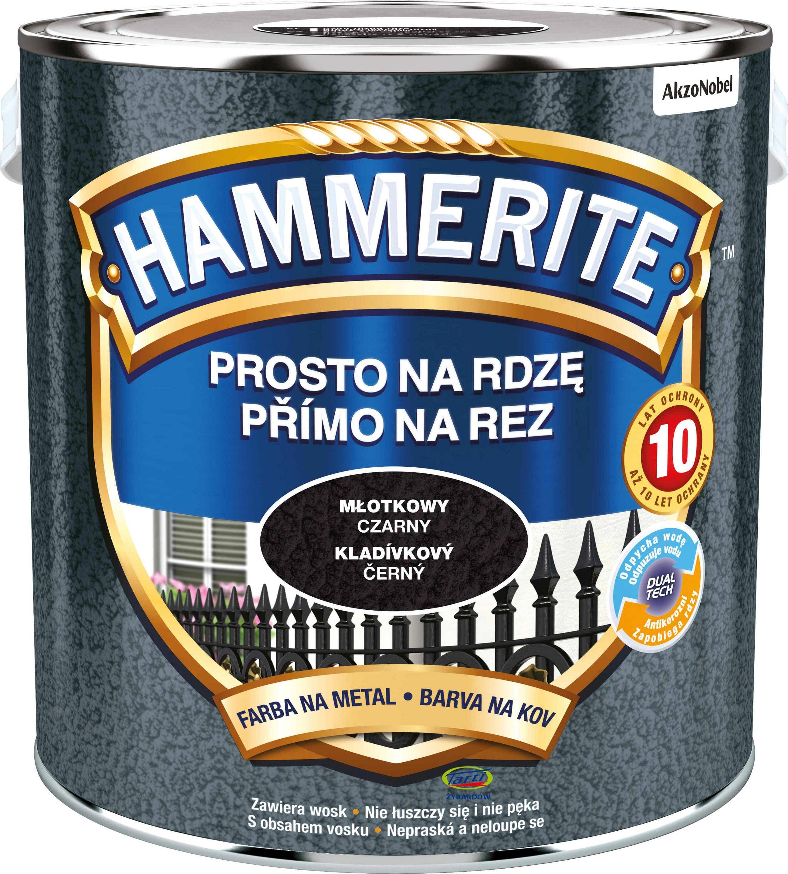 Hammerite Farba Prosto na Rdzę 2,5L Młotkowy Czarny