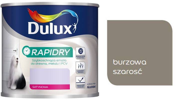 Dulux RAPIDRY Farba szybkoschnąca 0,4L burzowa szarość