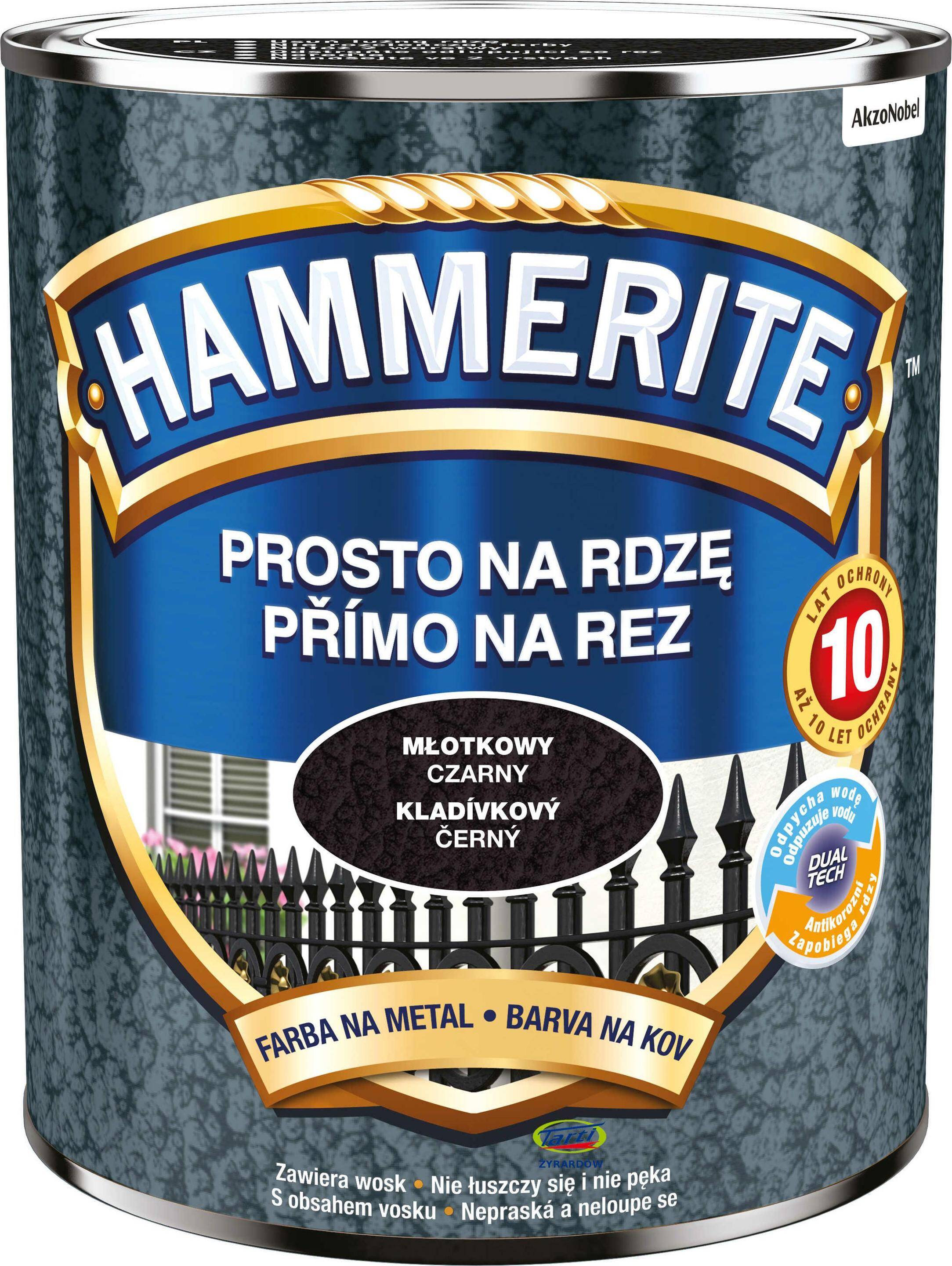 Hammerite Farba Prosto na Rdzę 0,7L Młotkowy Czarny (Zdjęcie 1)