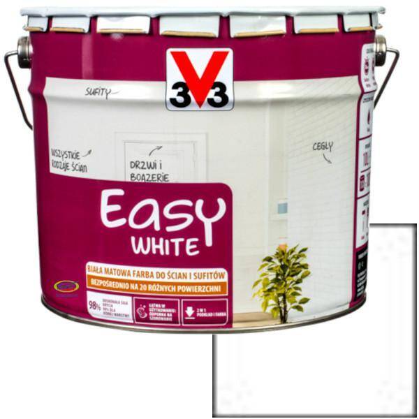 V33 Easy-WHITE farba biała matowa 10l (Zdjęcie 4)